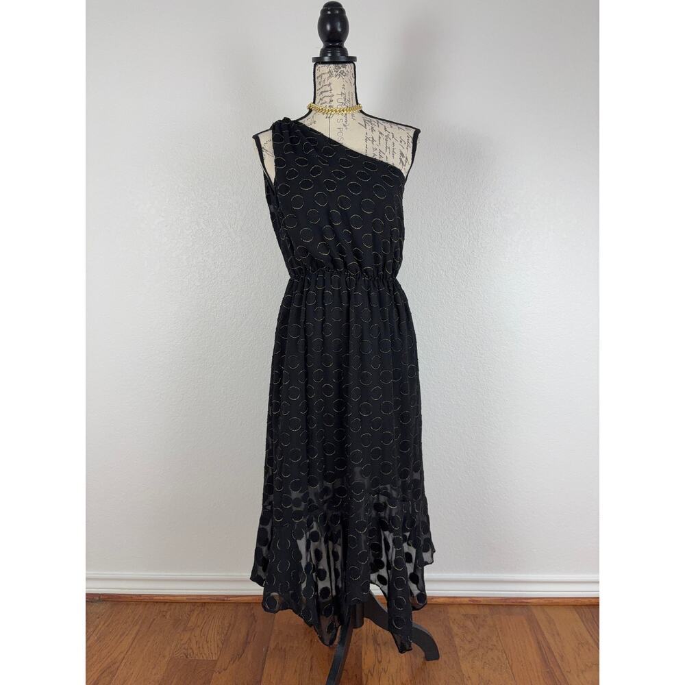 B18 Monique Lhuillier Midi Dress Womens 4 One Shoulder Audrey Hepburn Cocktail - Picture 3 of 9